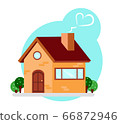 cute little brick country house  66872946
