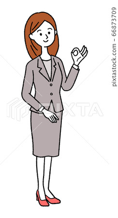 Business woman making an OK sign Business woman making an OK sign 66873709
