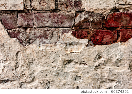 Texture of a concrete wall with cracks and Texture of a concrete wall with cracks and 66874261