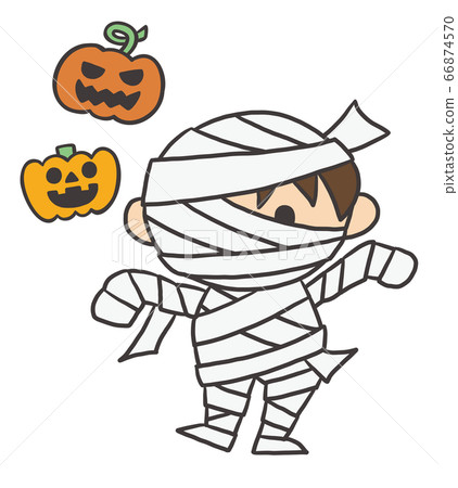 Halloween mummy mummy man pumpkin jack orlantern fancy dress hand drawn illustration Halloween mummy mummy man pumpkin jack orlantern fancy dress hand drawn illustration 66874570