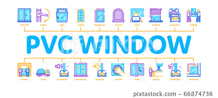 Pvc Window Frames Minimal Infographic Banner Vector Pvc Window Frames Minimal Infographic Banner Vector 66874736