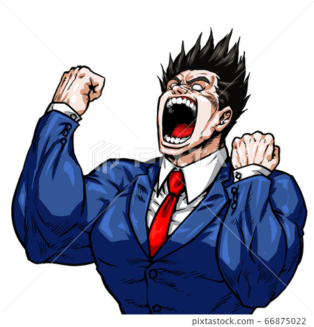 Guts, Reverse hair, Frenzy, Screaming, Screaming, Drama, Cartoon, Muscles, Bodybuilding, Macho, Posing, Front view, White background, Guts, Reverse hair, Frenzy, Screaming, Screaming, Drama, Cartoon, Muscles, Bodybuilding, Macho, Posing, Front view, White background, 66875022