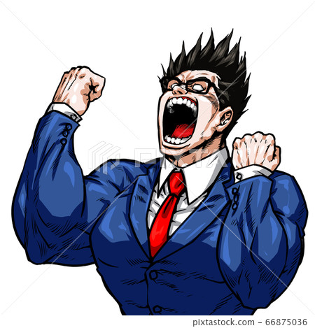 Guts, Reverse hair, Frenzy, Screaming, Screaming, Drama, Cartoon, Muscles, Bodybuilding, Macho, Posing, Front view, White background, Guts, Reverse hair, Frenzy, Screaming, Screaming, Drama, Cartoon, Muscles, Bodybuilding, Macho, Posing, Front view, White background, 66875036