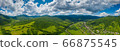 Panoramic view of the Carpathian mountains in summer 66875545