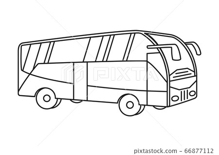 Line art black and white bus. Line art black and white bus. 66877112