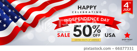 Happy celebrating independence day for sale flag of america, banners 66877331