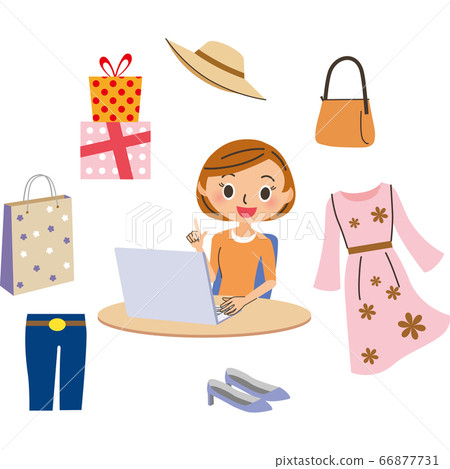 Fashionable information on the Internet on a computer Fashionable information on the Internet on a computer 66877731
