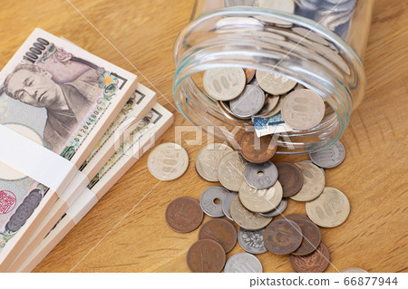 Banknotes and coins financial image Banknotes and coins financial image 66877944