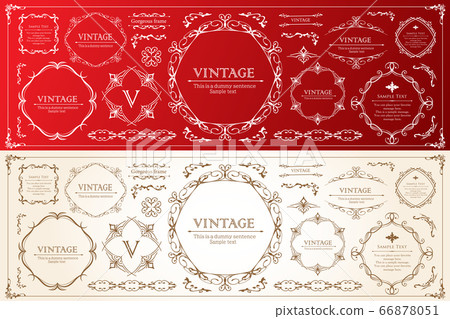 A decorative design set inspired by Christmas. Frame design with a snowflake motif 66878051