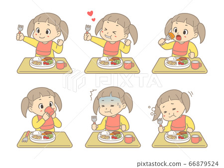 Girl eating rice - Stock Illustration [66879524] - PIXTA