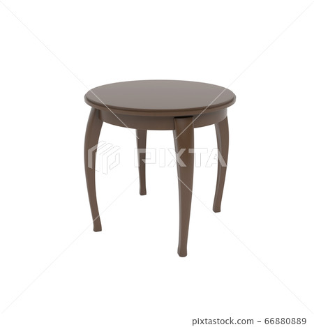 Wooden brown round table. 3d rendering illustration Wooden brown round table. 3d rendering illustration 66880889