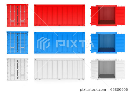 Shipping freight containers. 3d rendering illustration 66880906