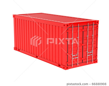Shipping freight container. Red intermodal container. 3d rendering illustration Shipping freight container. Red intermodal container. 3d rendering illustration 66880908