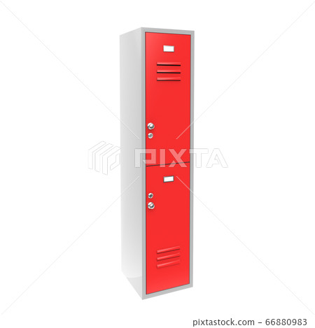 Red metal locker. Two level compartment Red metal locker. Two level compartment 66880983