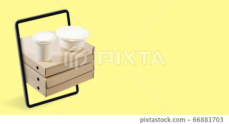 Home delivery, food purchase via the Internet. Your smartphone or other gadget - all you need for food arriving to any address 66881703