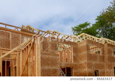 Roofing frame new house residential interior 66883817