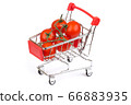 Shopping cart of red cherry tomatoes 66883935