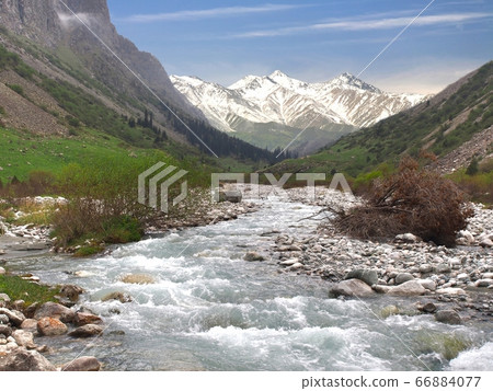 The Ala Archa National Park in the Tian Shan mountains of Bishkek Kyrgyzstan The Ala Archa National Park in the Tian Shan mountains of Bishkek Kyrgyzstan 66884077