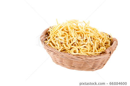 German raw spaetzle pasta in basket German raw spaetzle pasta in basket 66884600