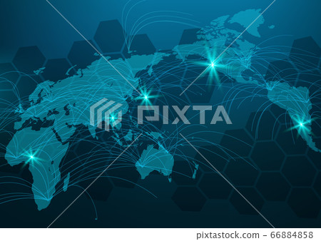 Global network cyber communication IT image navy background Global network cyber communication IT image navy background 66884858