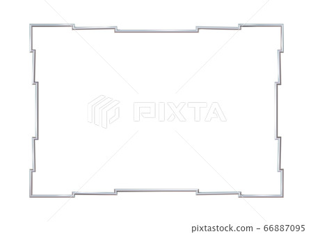 Rectangle realistic stepped frame metal or silver. 66887095