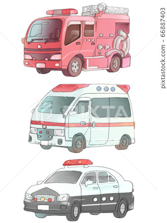 Working vehicles (fire engines, ambulances, police cars) 66887403
