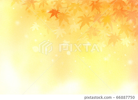 夢幻般的秋季背景水彩插圖 夢幻般的秋季背景水彩插圖 66887750