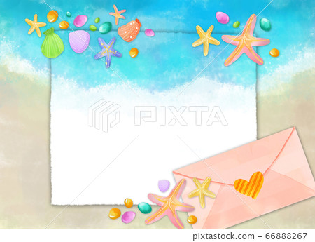 Refreshing summer sky and sandy beach 66888267