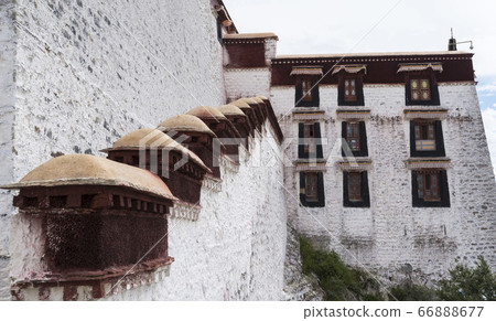 Looking up at Potala Palace from under the wall Looking up at Potala Palace from under the wall 66888677