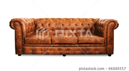 isolate seat leather sofa on white background 66889357