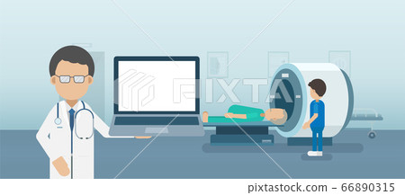 Medical service concept with blank screen notebook 66890315