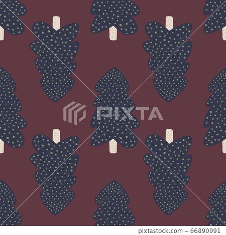 Creative winter pine tree seamless pattern on red - Stock Illustration ...