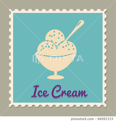 Postage stamp summer vacation Ice Cream. Retro vintage design vector illustration isolated Postage stamp summer vacation Ice Cream. Retro vintage design vector illustration isolated 66891333