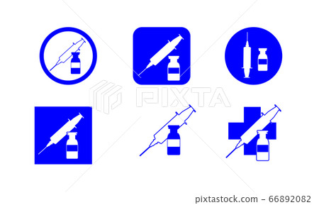 Drug (ampoule) and injection icon (immunization, etc.) Drug (ampoule) and injection icon (immunization, etc.) 66892082
