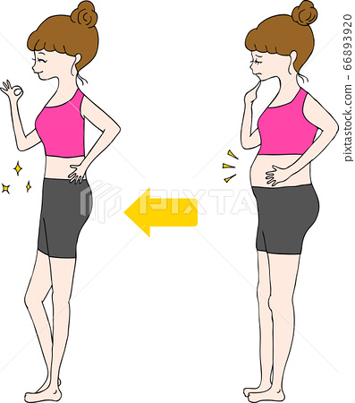 Women's Diet Before After - Stock Illustration [66893920] - PIXTA