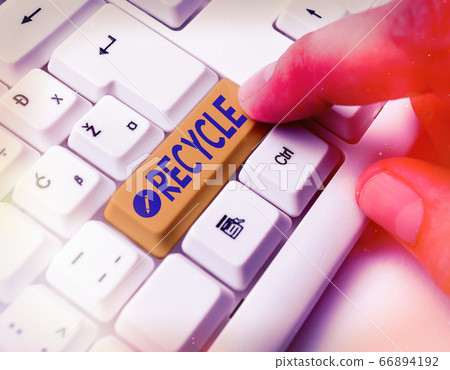 Writing note showing Recycle. Business photo 66894192