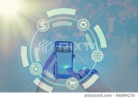 Writing note showing English. Business photo Writing note showing English. Business photo 66894239