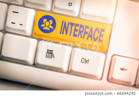 Conceptual hand writing showing Interface Conceptual hand writing showing Interface 66894240