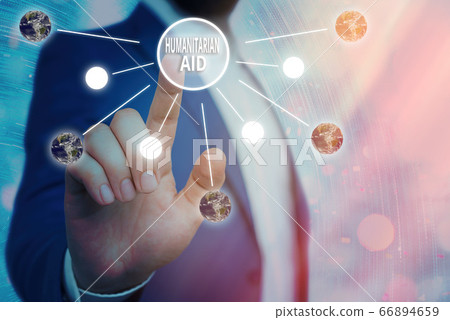 Writing note showing Humanitarian Aid. Business Writing note showing Humanitarian Aid. Business 66894659