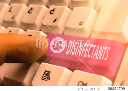 Handwriting text Disinfectants. Concept meaning Handwriting text Disinfectants. Concept meaning 66894709