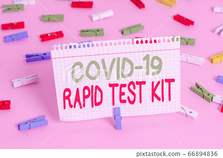 Handwriting text Rapid Test Kit. Concept meaning Handwriting text Rapid Test Kit. Concept meaning 66894836