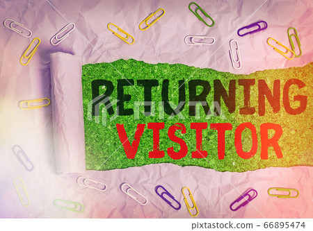 Writing note showing Returning Visitor. Business 66895474