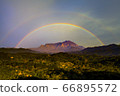 Beautiful Majestic Mount Kinabalu with rainbow background.  66895572