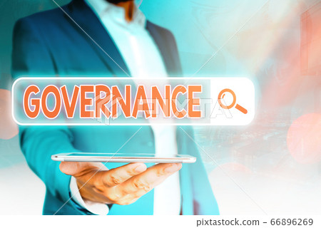 Handwriting text Governance. Concept meaning 66896269