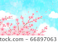 花藍天水彩風格 66897063