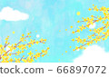 花藍天水彩風格 66897072