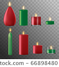 Realistic  candle. Flaming wax candle 66898480
