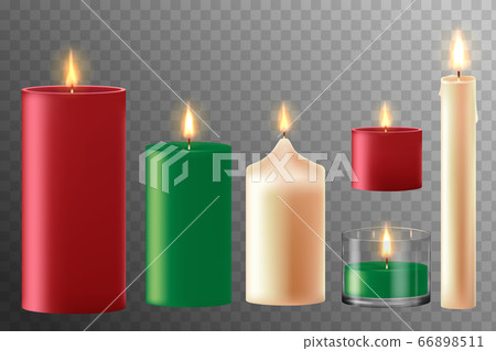 Set of realistic candles of different color 66898511