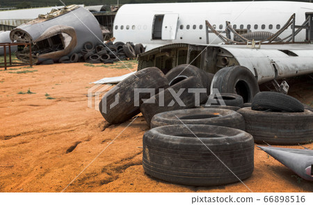 crash aeroplane garbage on mountain hill garbage crash aeroplane garbage on mountain hill garbage 66898516