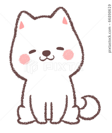 白柴犬坐著微笑 66898619